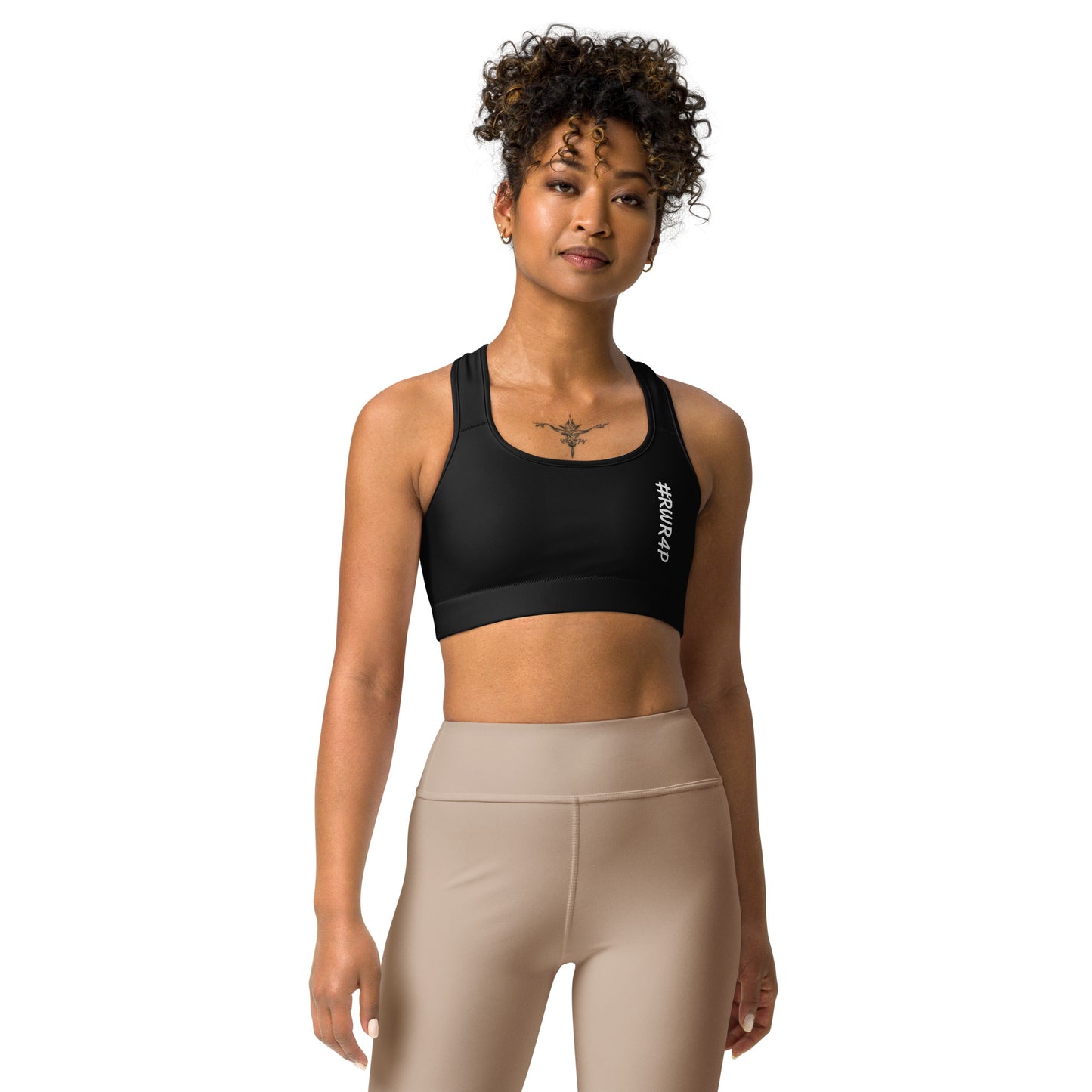 #RWR4P Sports bra (Black/ White or Blk Piping)