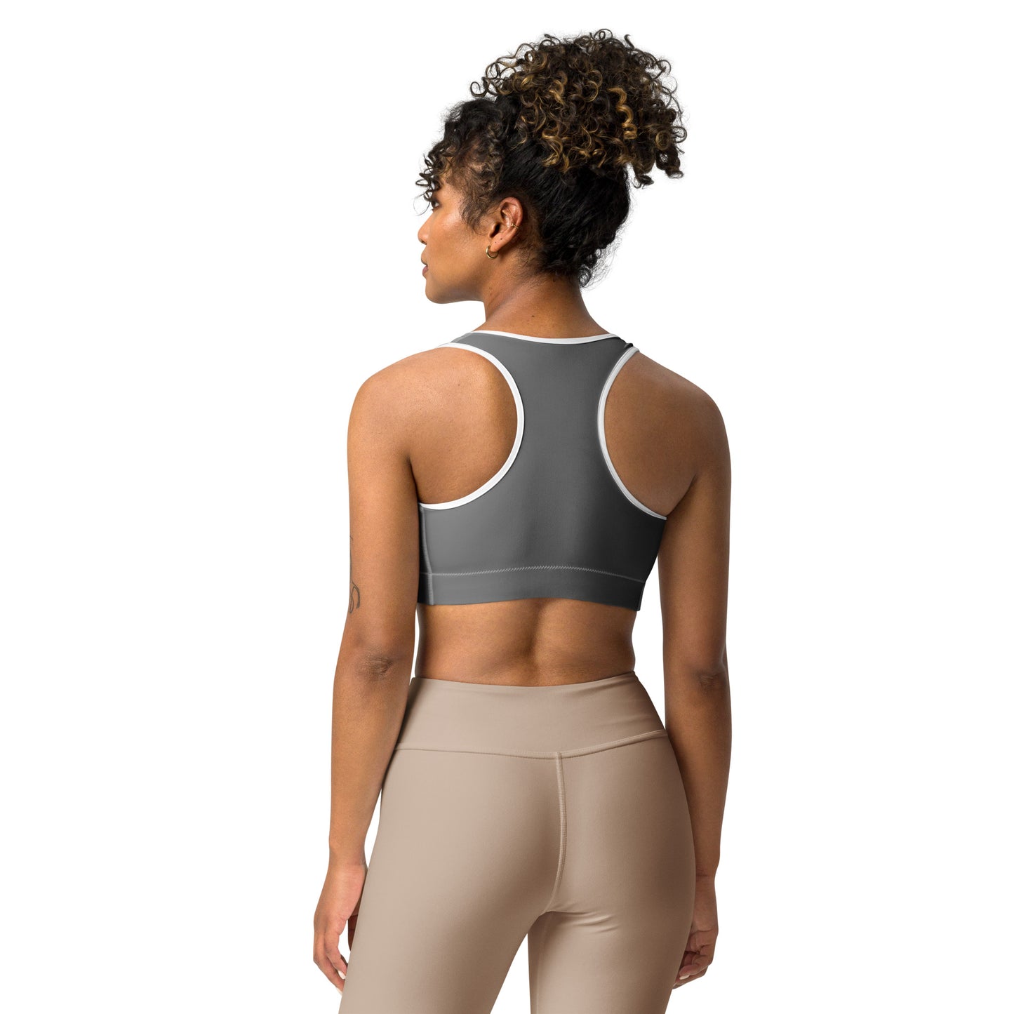 #RWR4P Sports bra (Grey/White Piping)