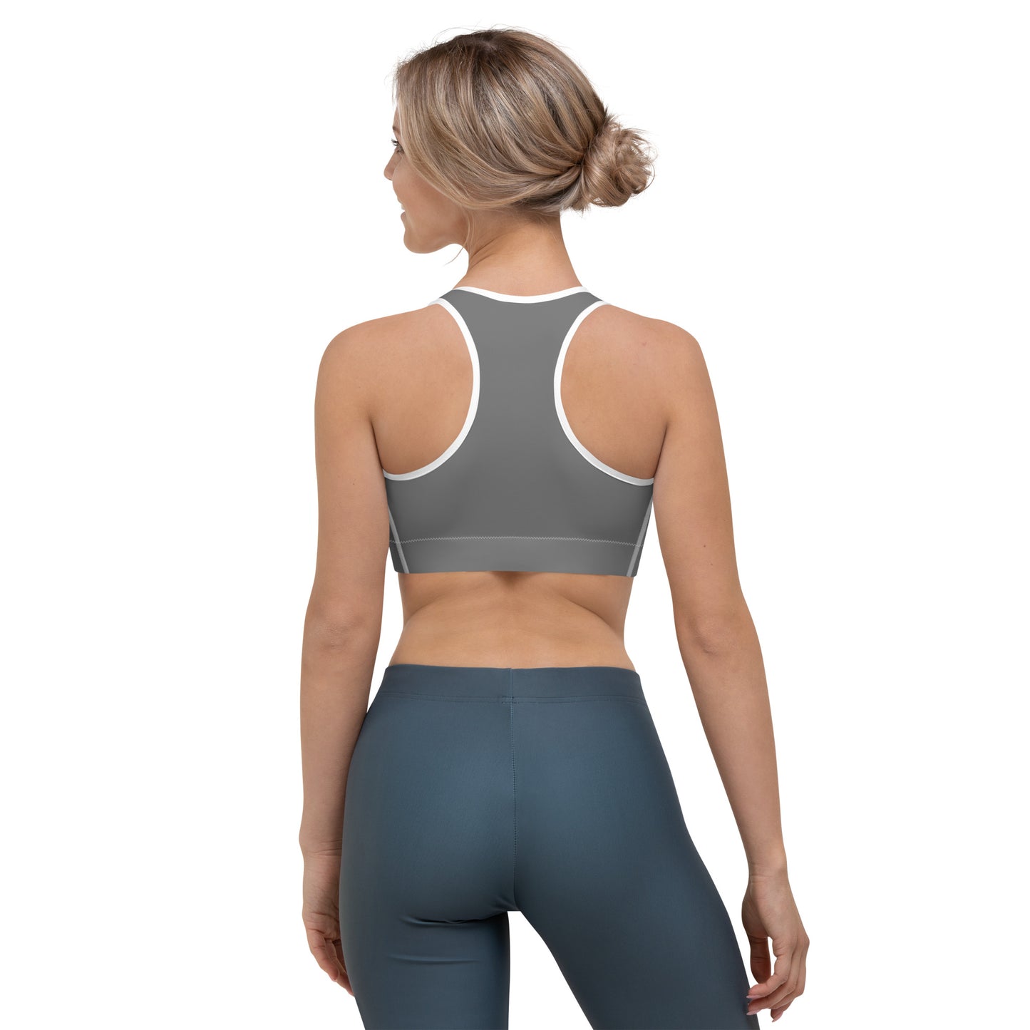 #RWR4P Sports bra (Grey/White Piping)