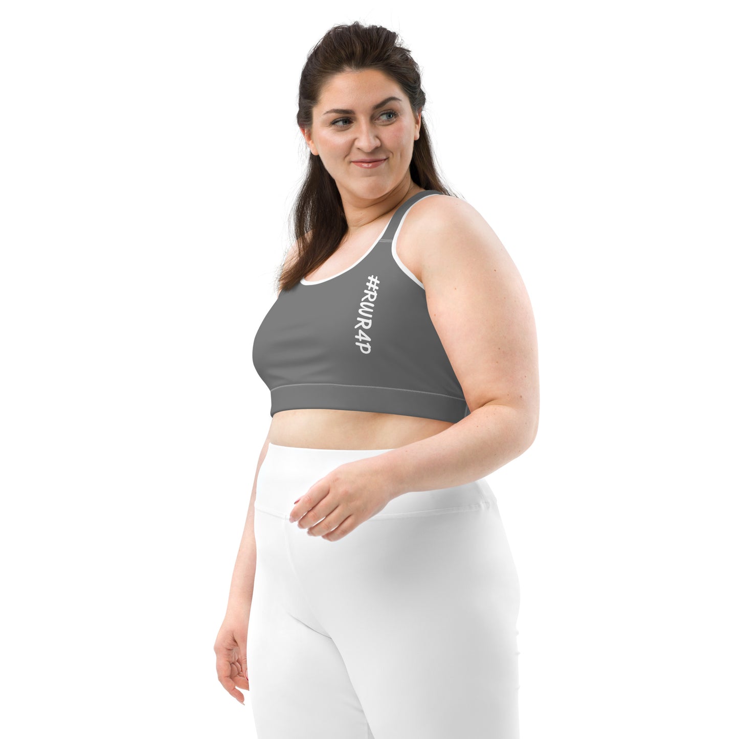 #RWR4P Sports bra (Grey/White Piping)