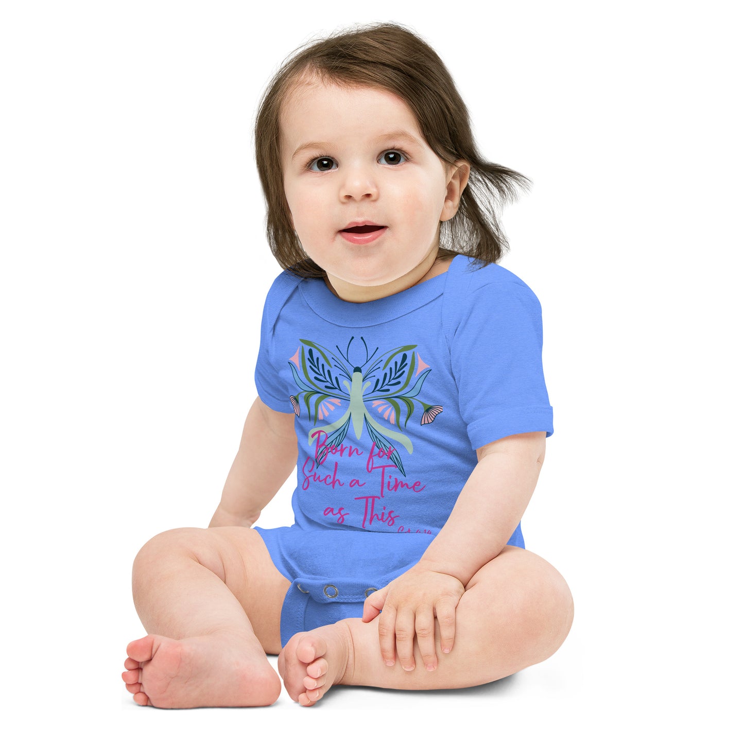 Born for Such a Time Est 4:14 Baby short sleeve onesie