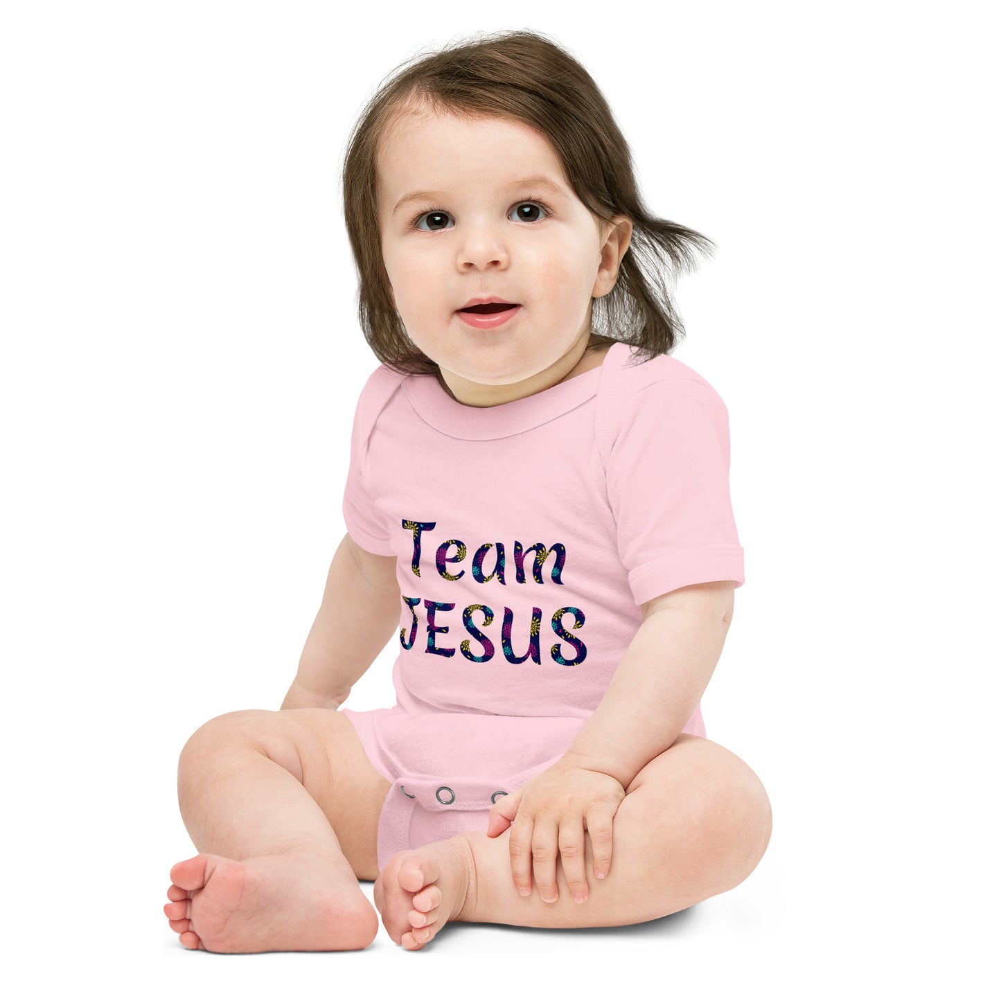 Team Jesus (Colorful Print) Baby short sleeve onesie
