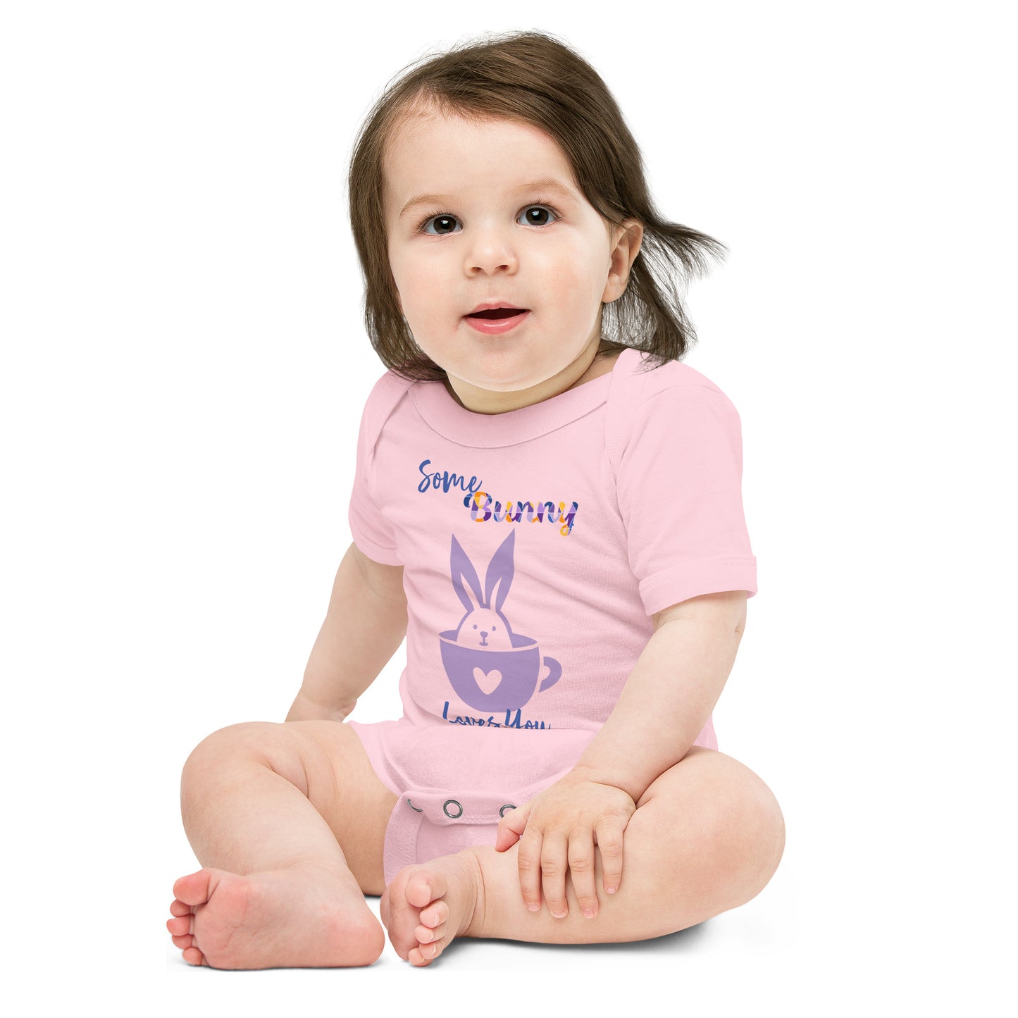 Some Bunny Loves You (Purple cup) Baby Onesie