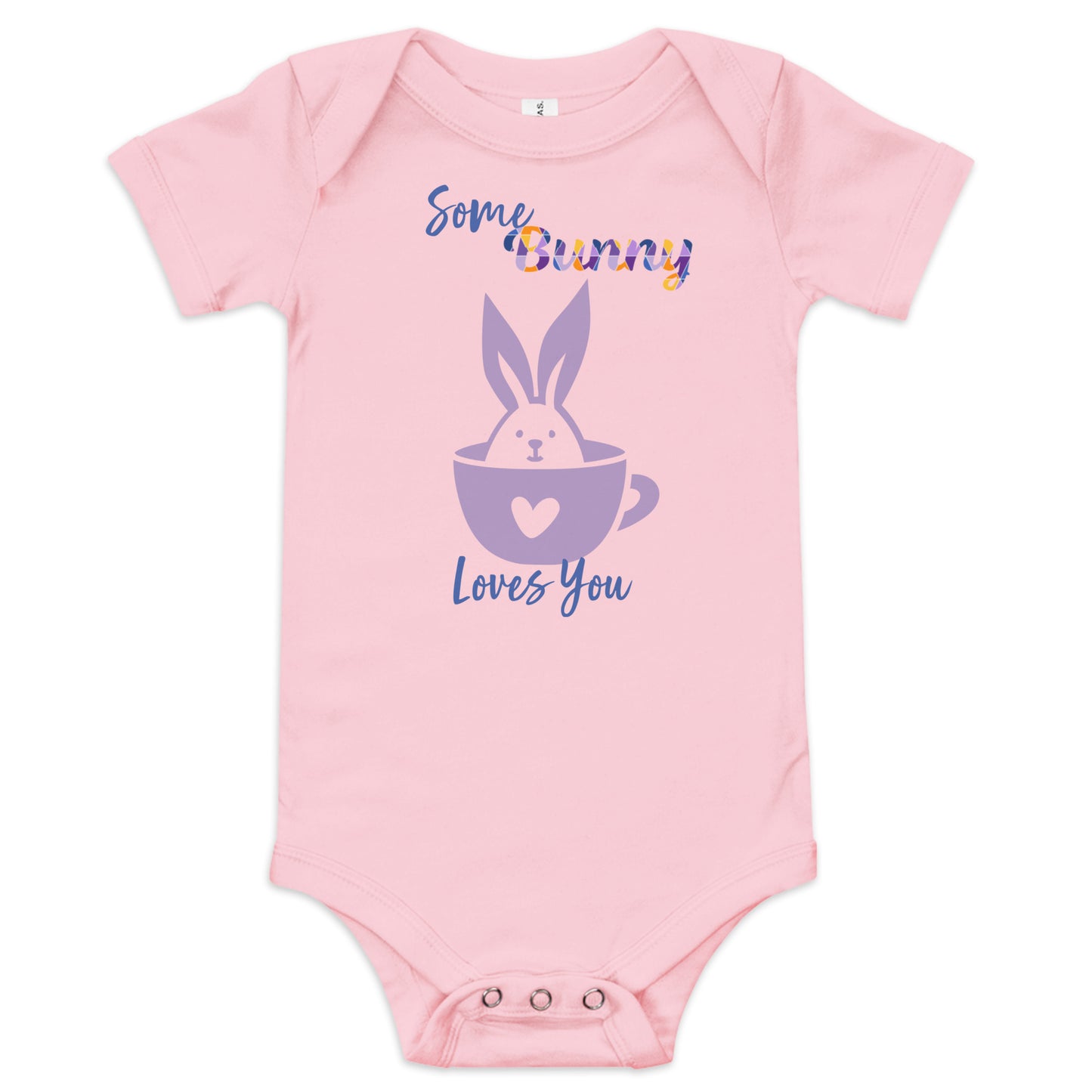 Some Bunny Loves You (Purple cup) Baby Onesie