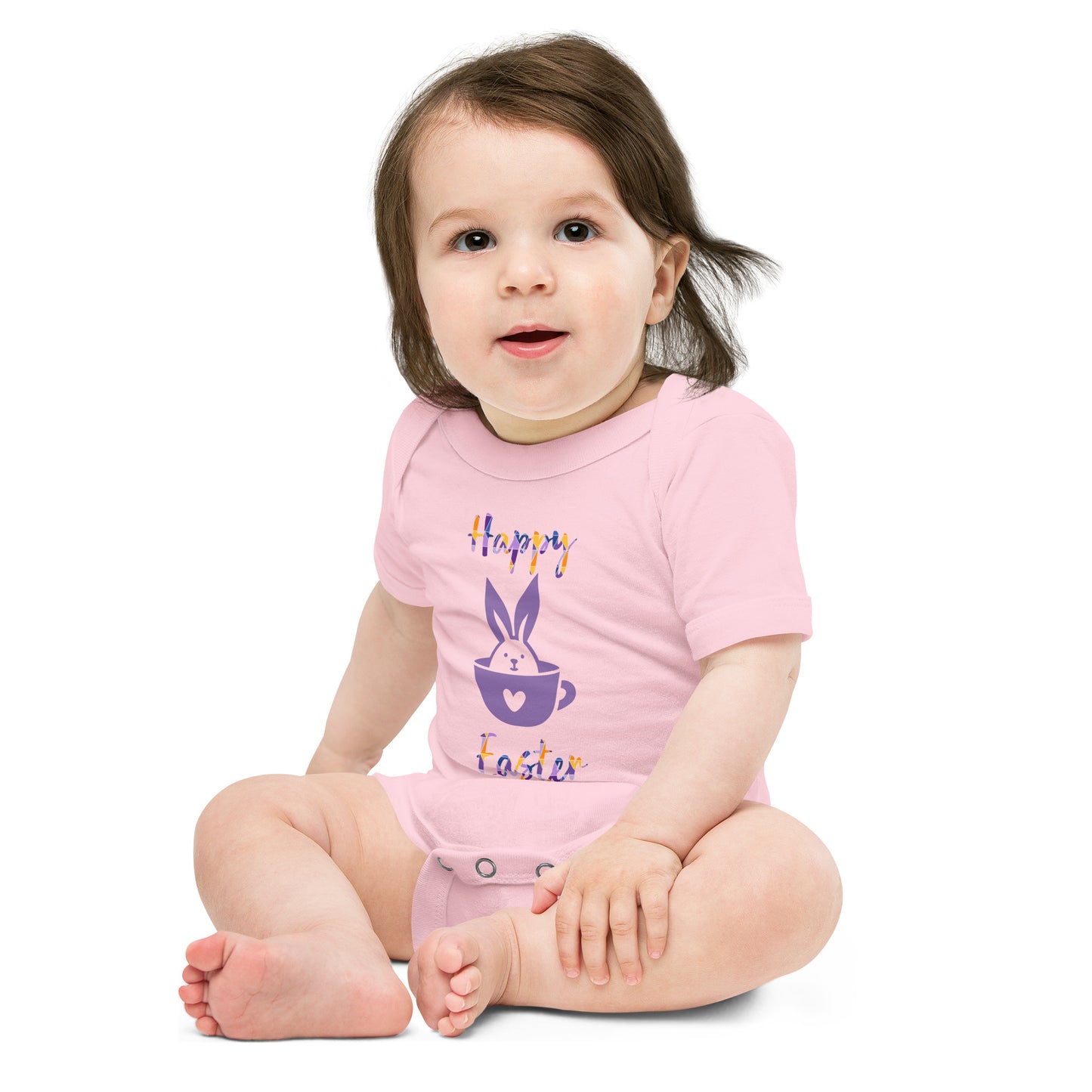 Happy Easter Lavendar Bunny Cup Onesie