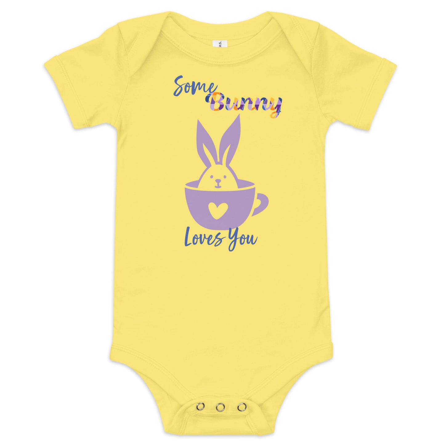 Some Bunny Loves You (Purple cup) Baby Onesie
