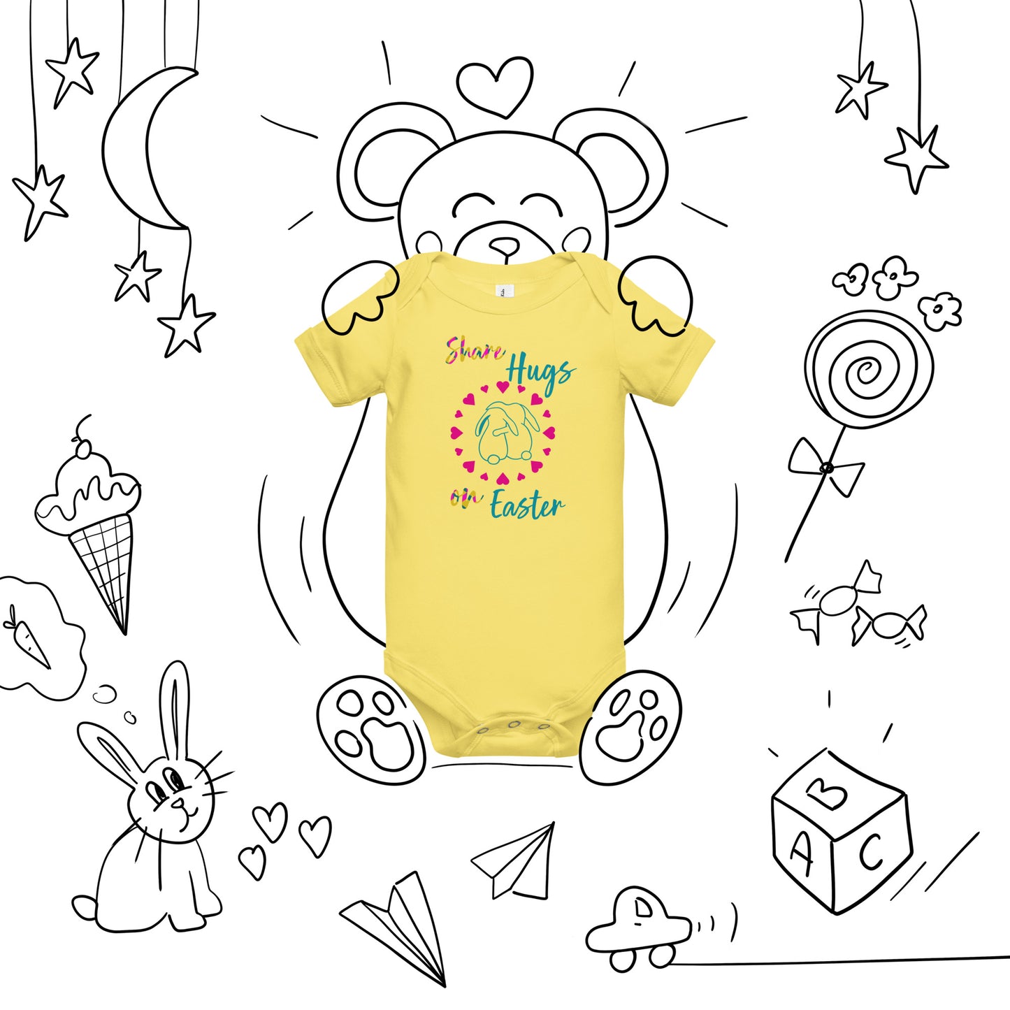 Share Hugs on Easter Baby Onesie