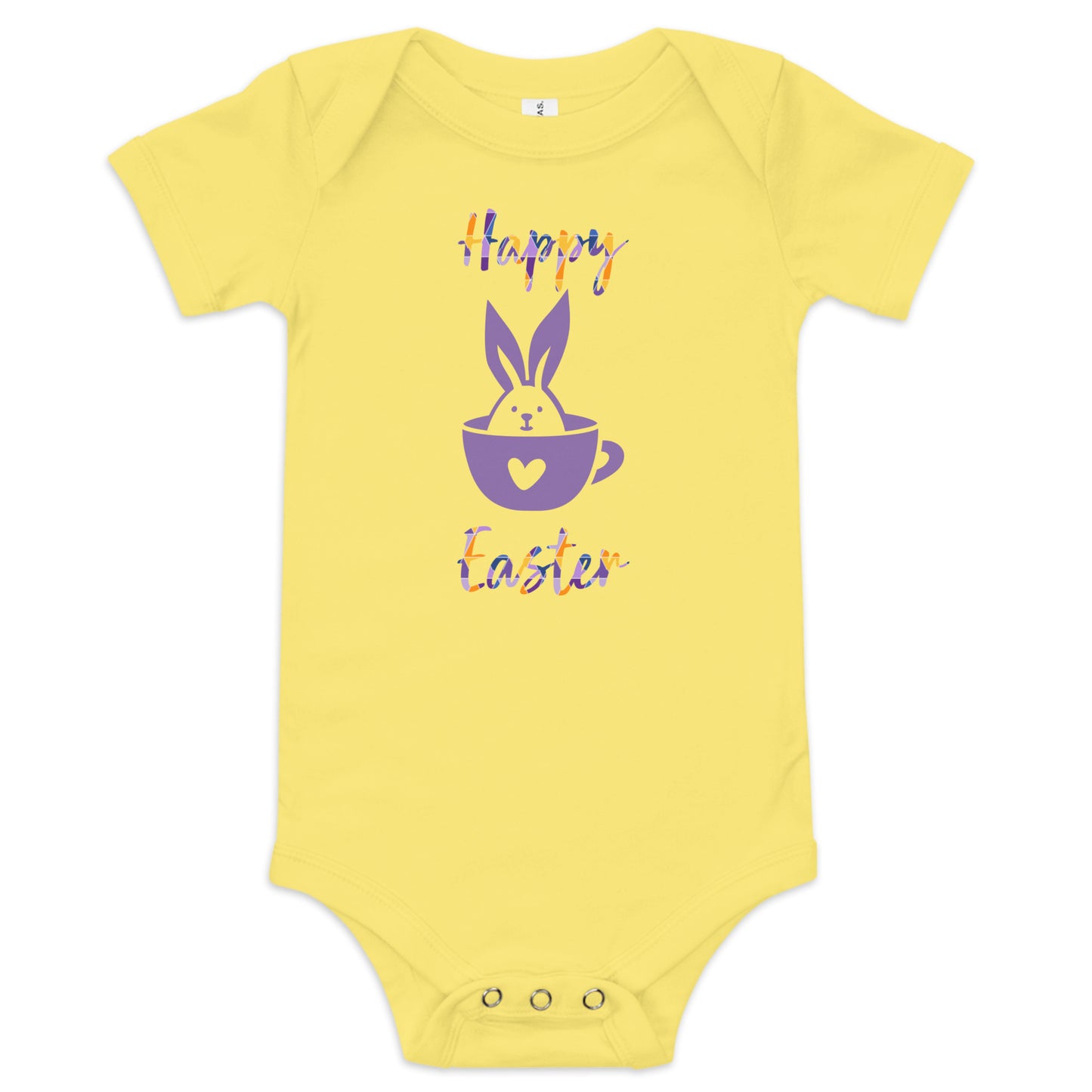 Happy Easter Lavendar Bunny Cup Onesie