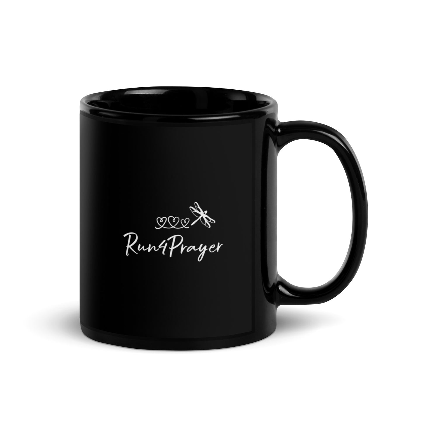 Run4Prayer Heart Path DF Black Glossy Mug