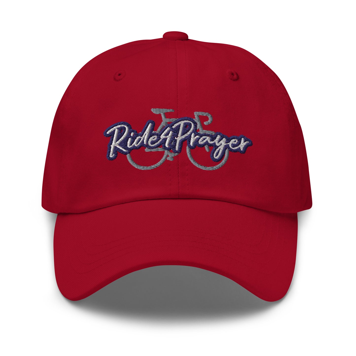 Ride4Prayer Bicycle White/Navy Stitch Hat