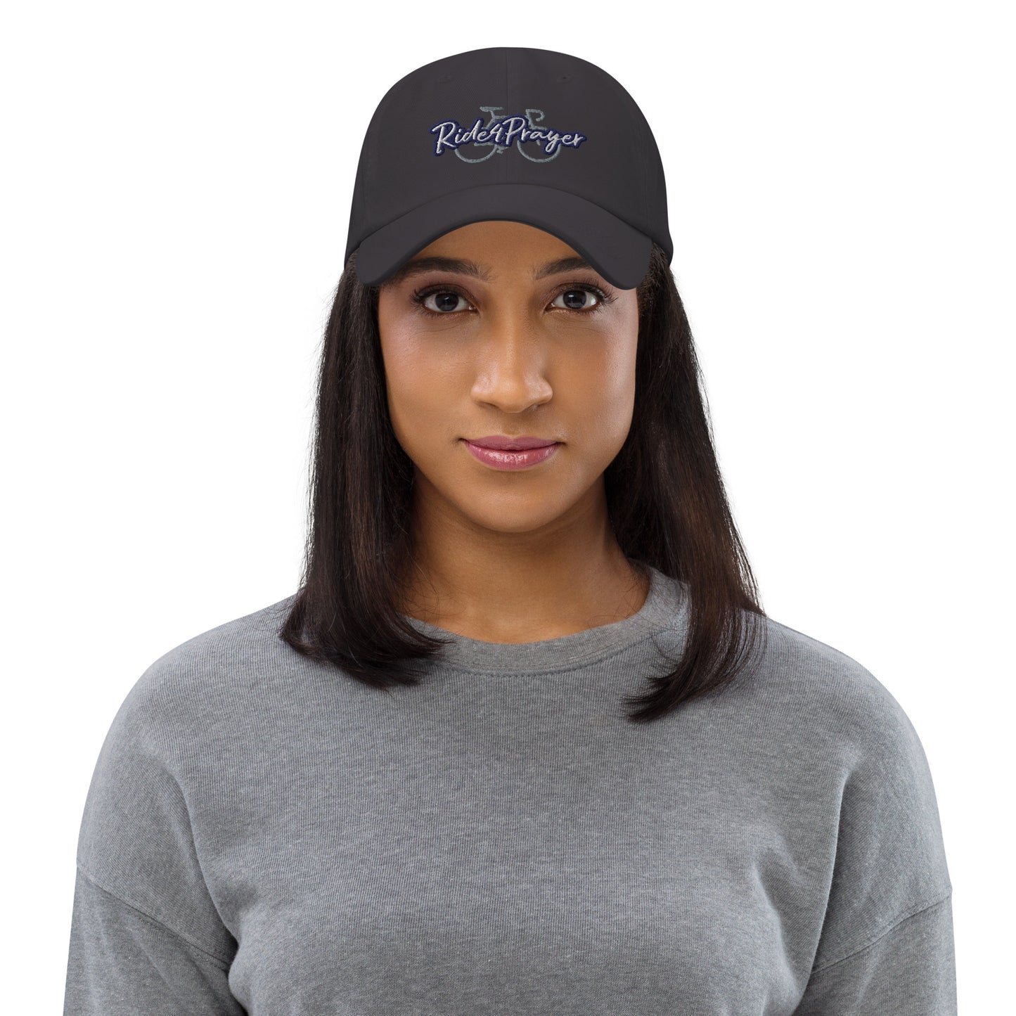 Ride4Prayer Bicycle White/Navy Stitch Hat