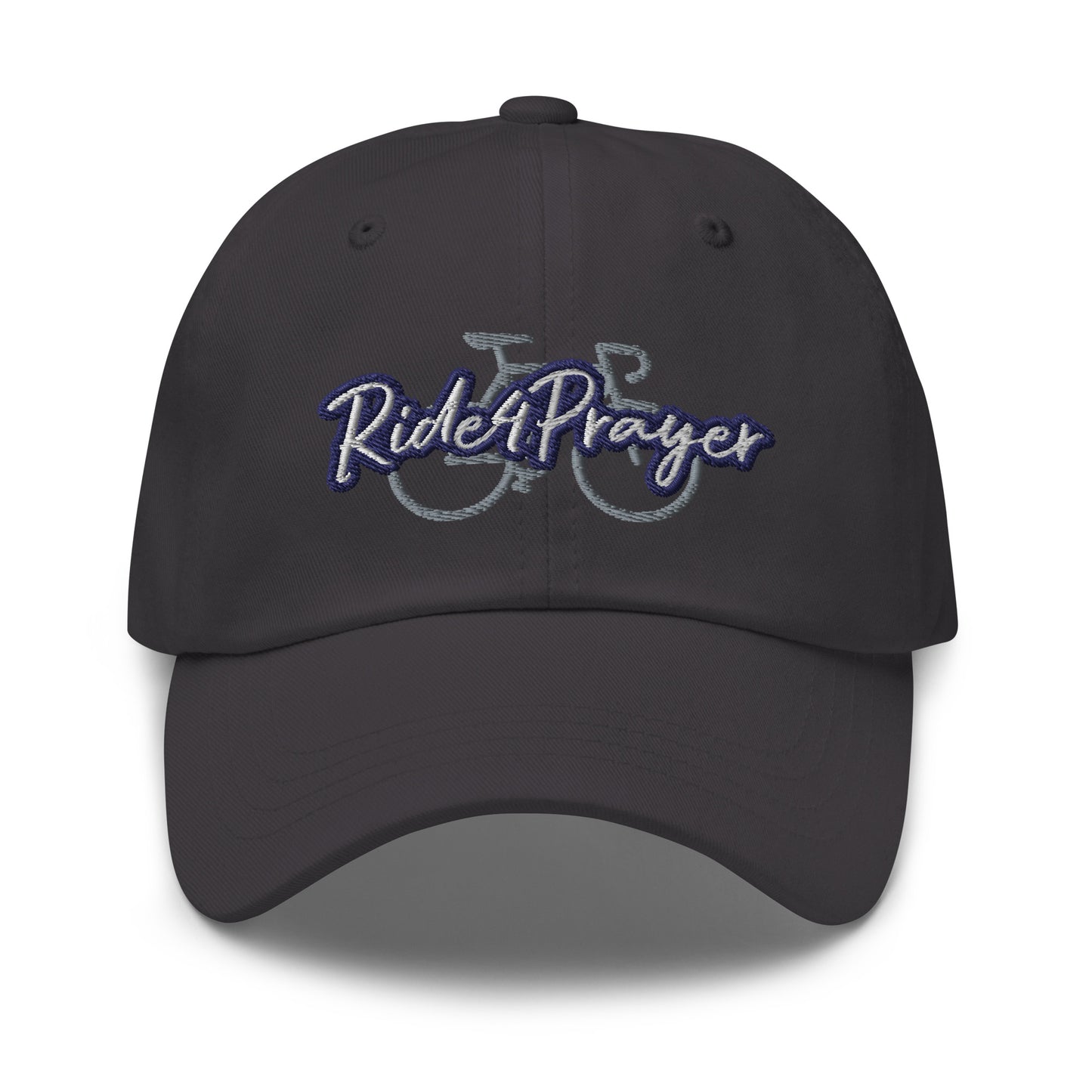 Ride4Prayer Bicycle White/Navy Stitch Hat