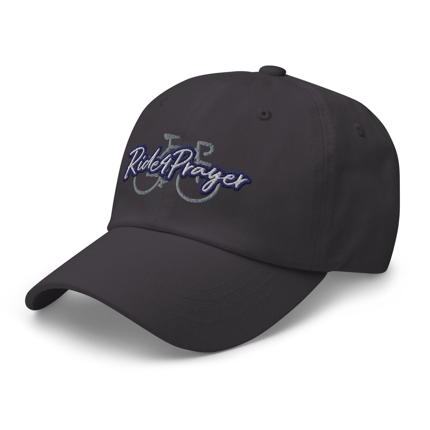 Ride4Prayer Bicycle White/Navy Stitch Hat