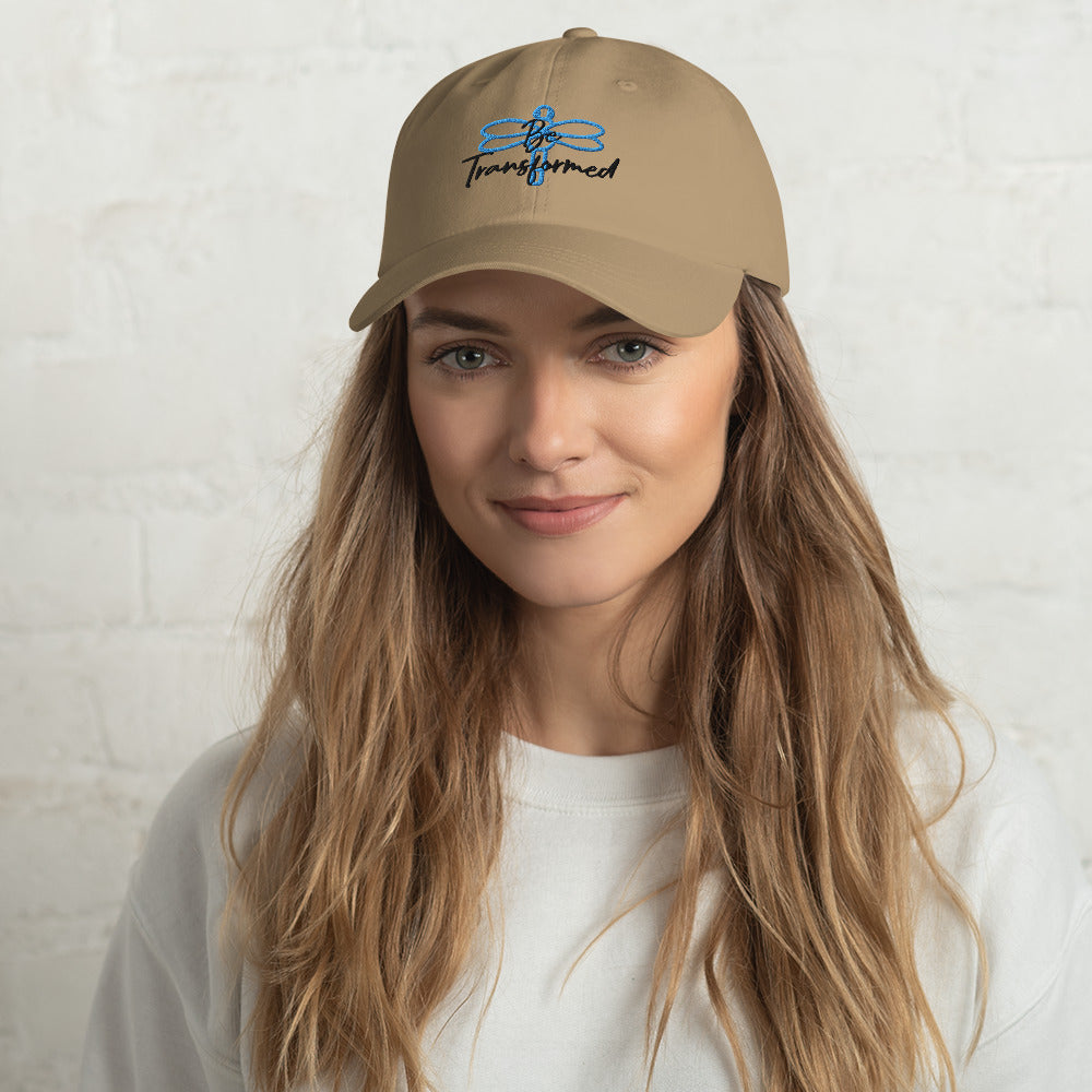 Be Transformed Blue Dragonfly/Black Stitch Hat