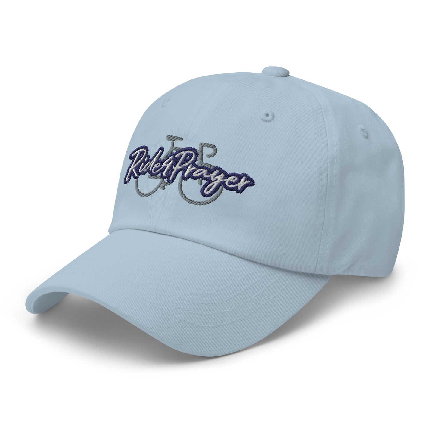 Ride4Prayer Bicycle White/Navy Stitch Hat