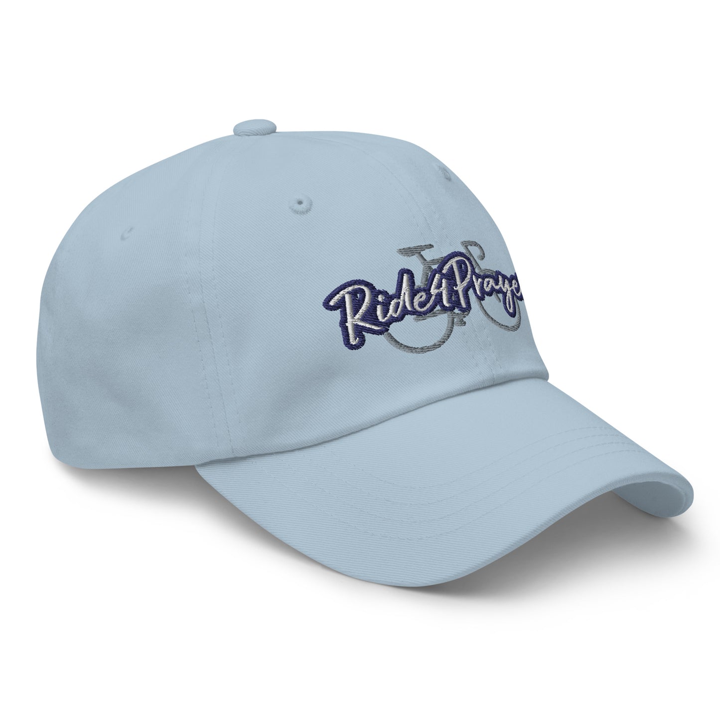 Ride4Prayer Bicycle White/Navy Stitch Hat
