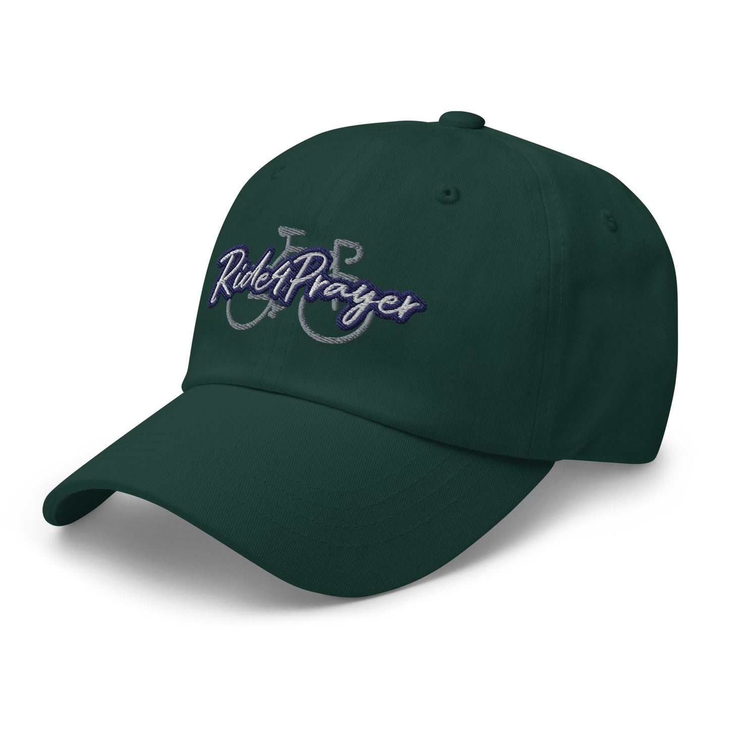 Ride4Prayer Bicycle White/Navy Stitch Hat