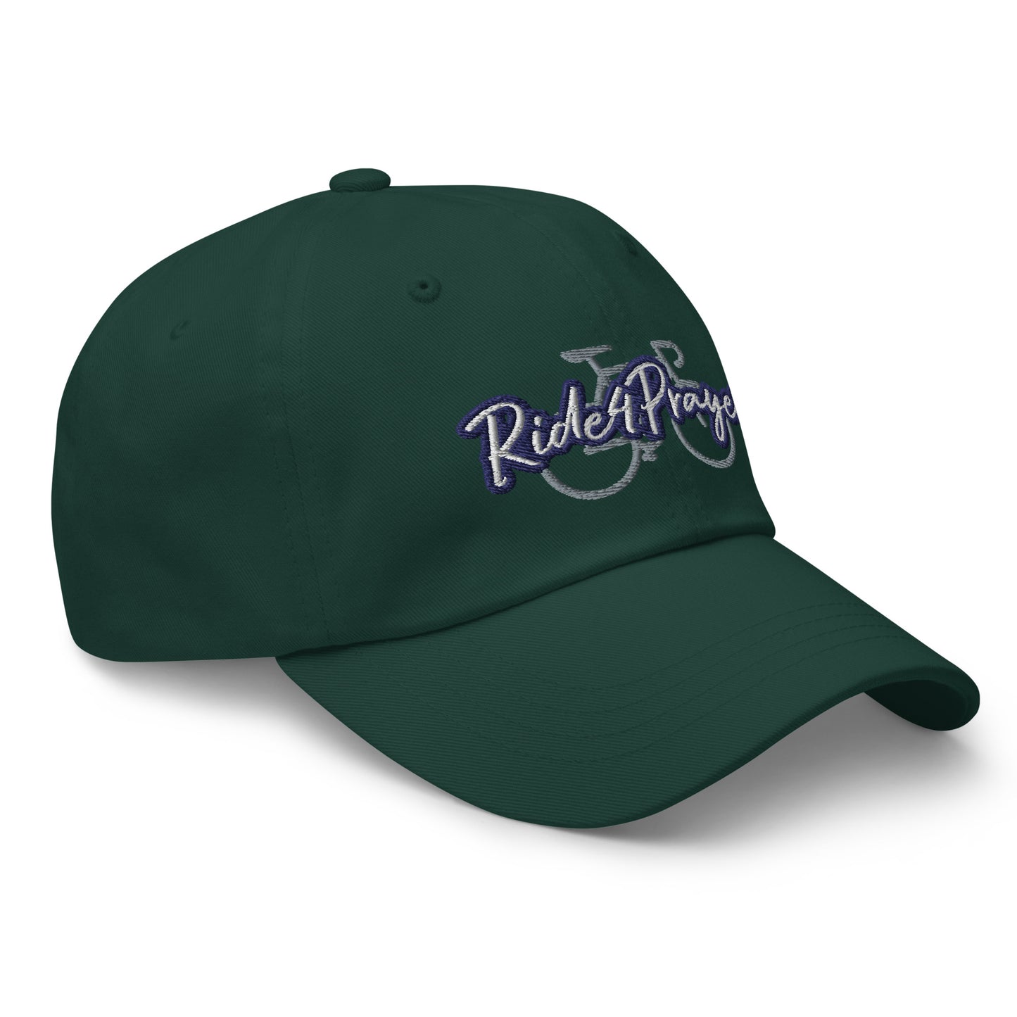 Ride4Prayer Bicycle White/Navy Stitch Hat