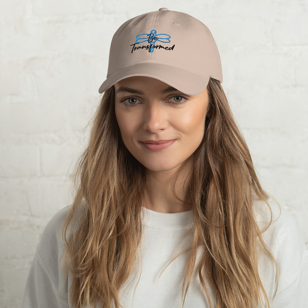 Be Transformed Blue Dragonfly/Black Stitch Hat