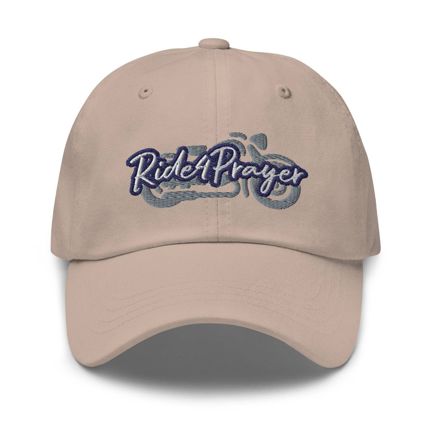 Ride4Prayer Motorcycle White/Navy Stitch Hat
