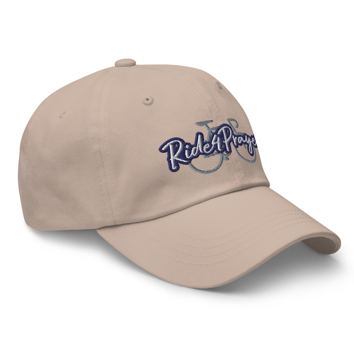 Ride4Prayer Bicycle White/Navy Stitch Hat