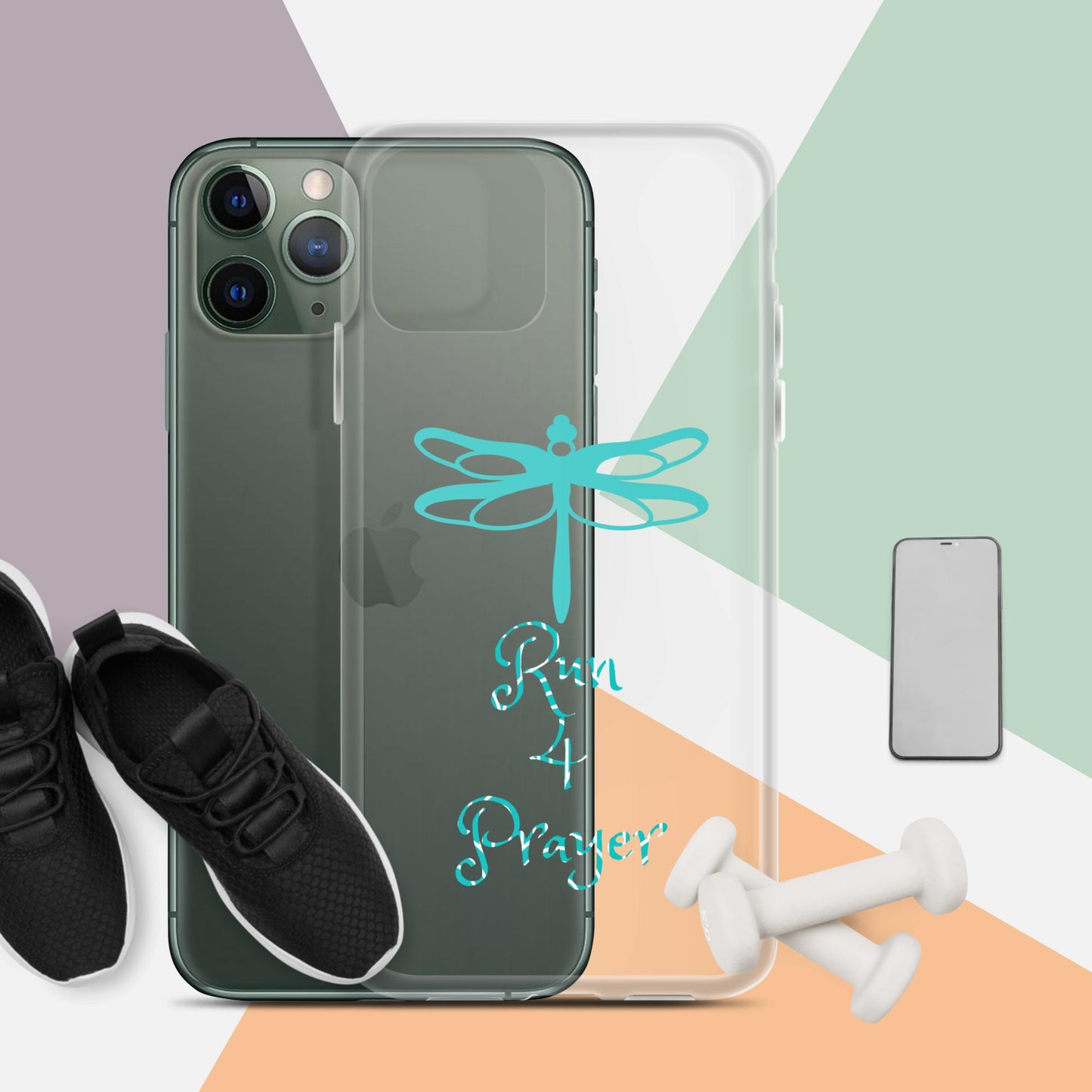 Run 4 Prayer Dragonfly Teal Clear Case for iPhone®
