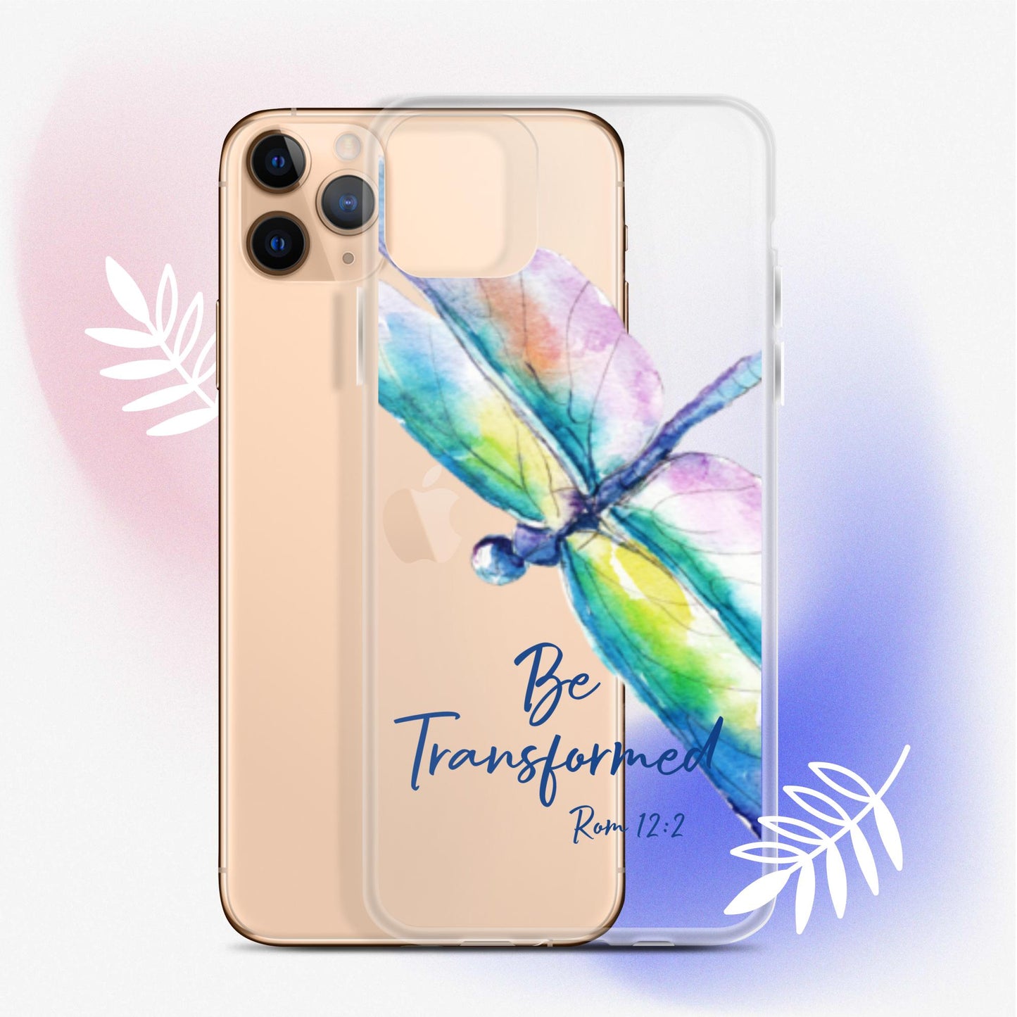 Be Transformed Colorful Dragonfly Rom 12:2 Clear Case for iPhone®