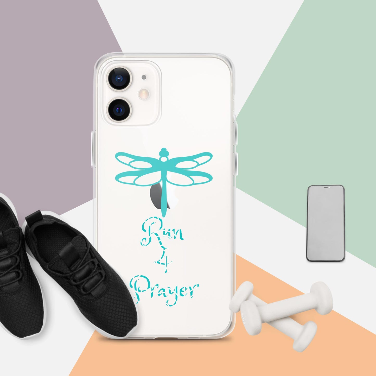 Run 4 Prayer Dragonfly Teal Clear Case for iPhone®