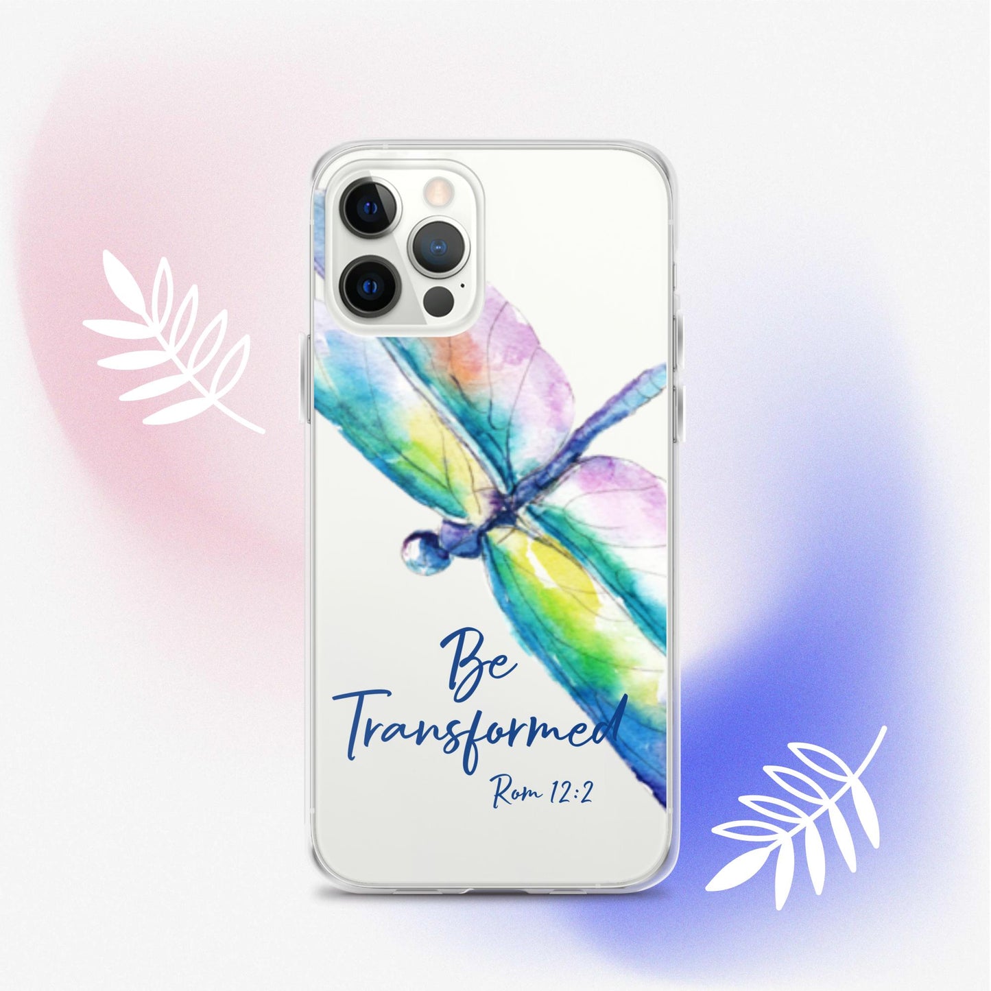 Be Transformed Colorful Dragonfly Rom 12:2 Clear Case for iPhone®