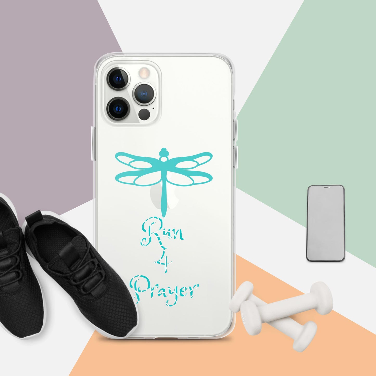 Run 4 Prayer Dragonfly Teal Clear Case for iPhone®