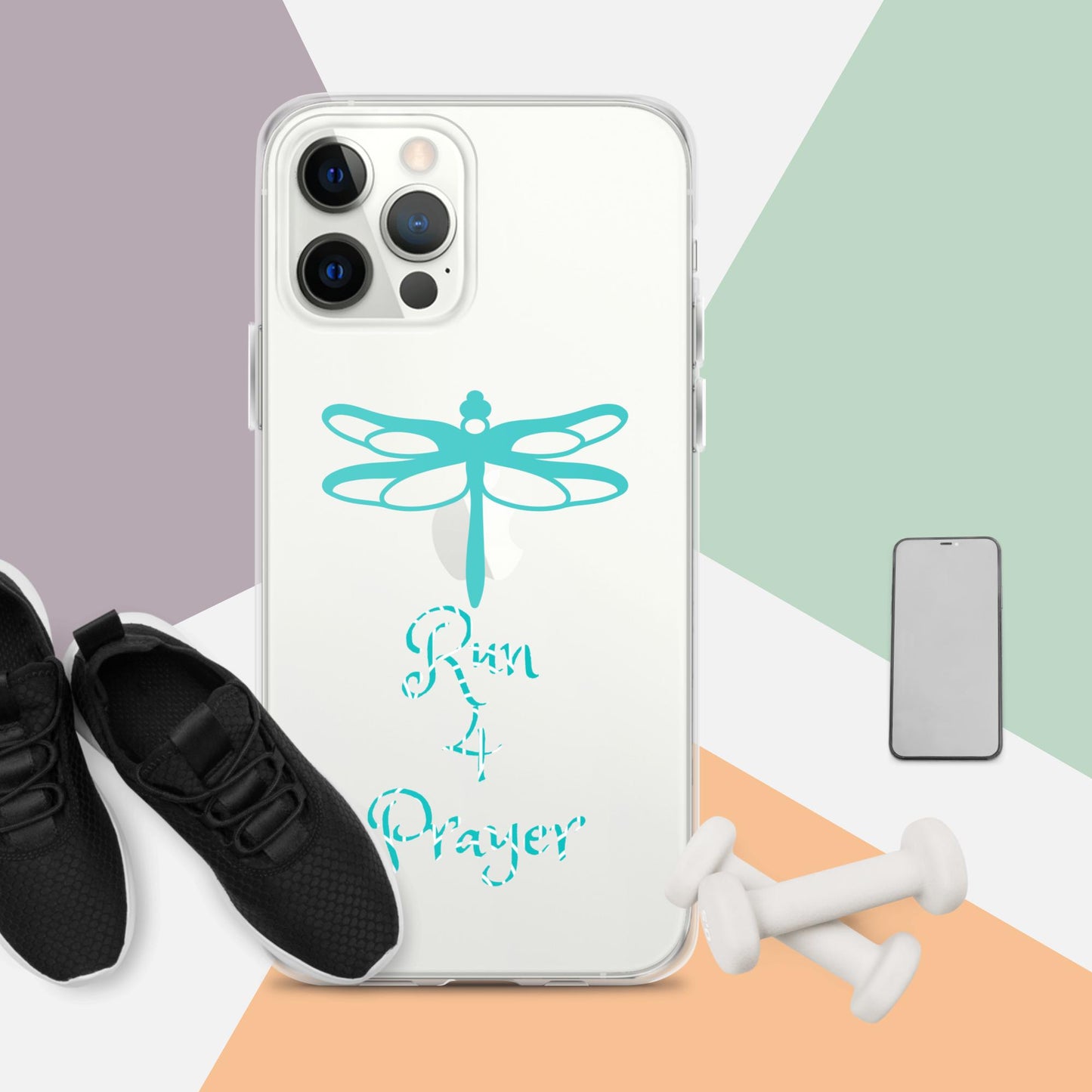 Run 4 Prayer Dragonfly Teal Clear Case for iPhone®