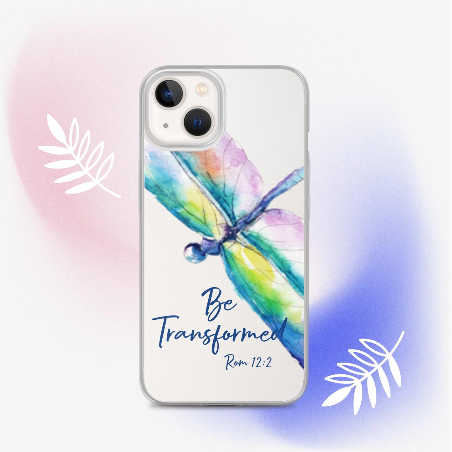 Be Transformed Colorful Dragonfly Rom 12:2 Clear Case for iPhone®