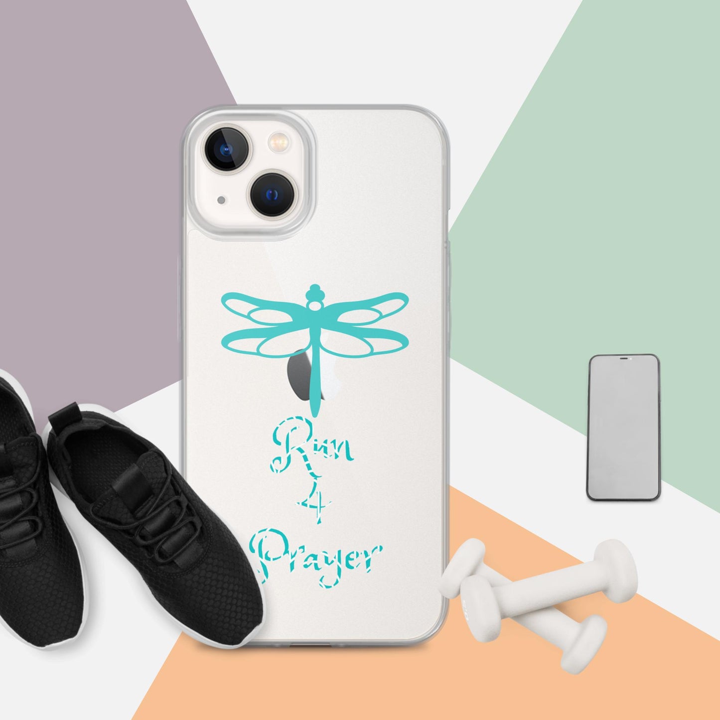 Run 4 Prayer Dragonfly Teal Clear Case for iPhone®