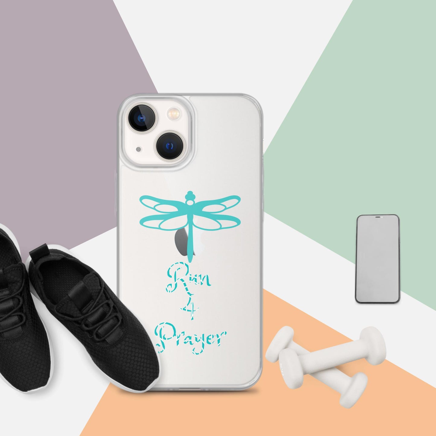 Run 4 Prayer Dragonfly Teal Clear Case for iPhone®