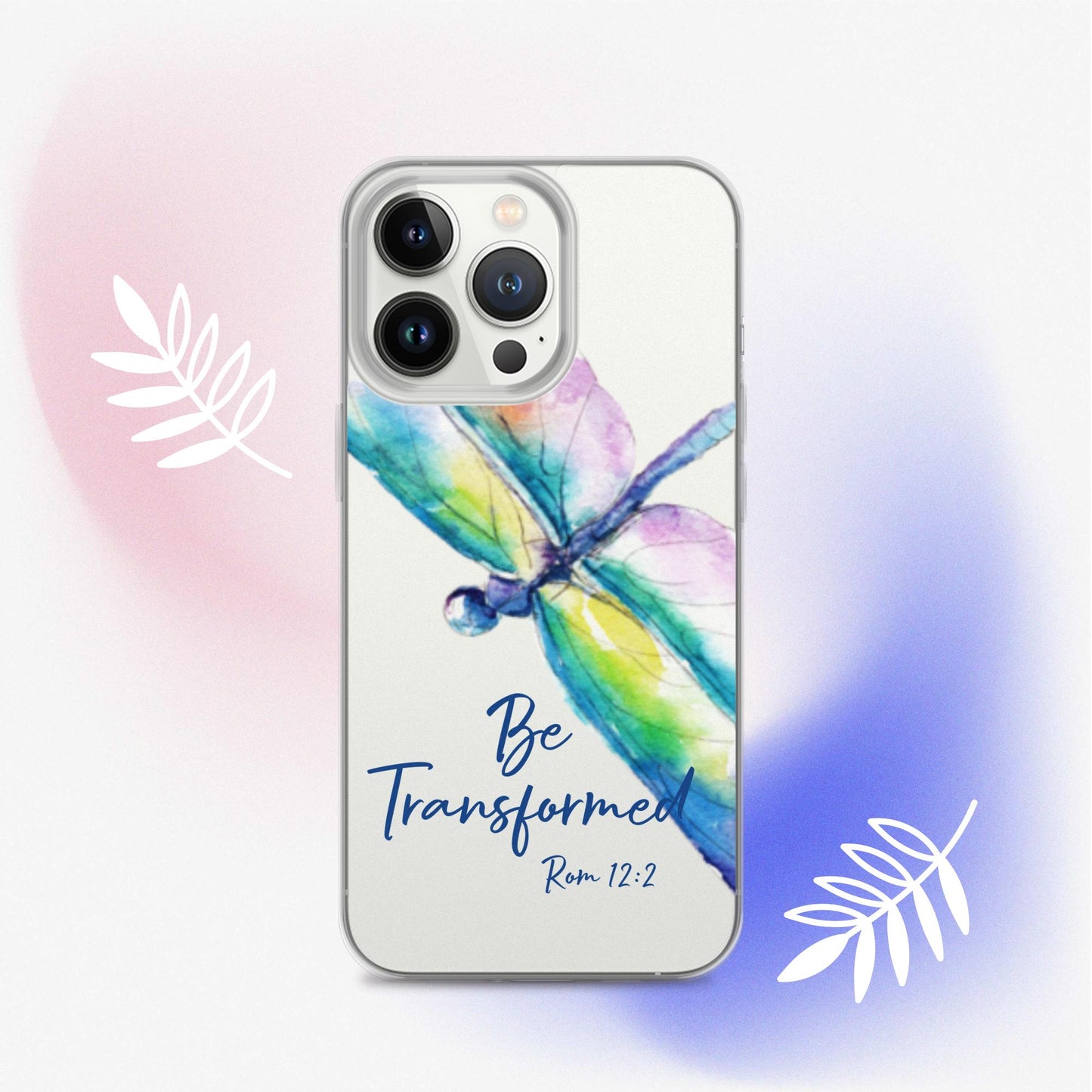 Be Transformed Colorful Dragonfly Rom 12:2 Clear Case for iPhone®