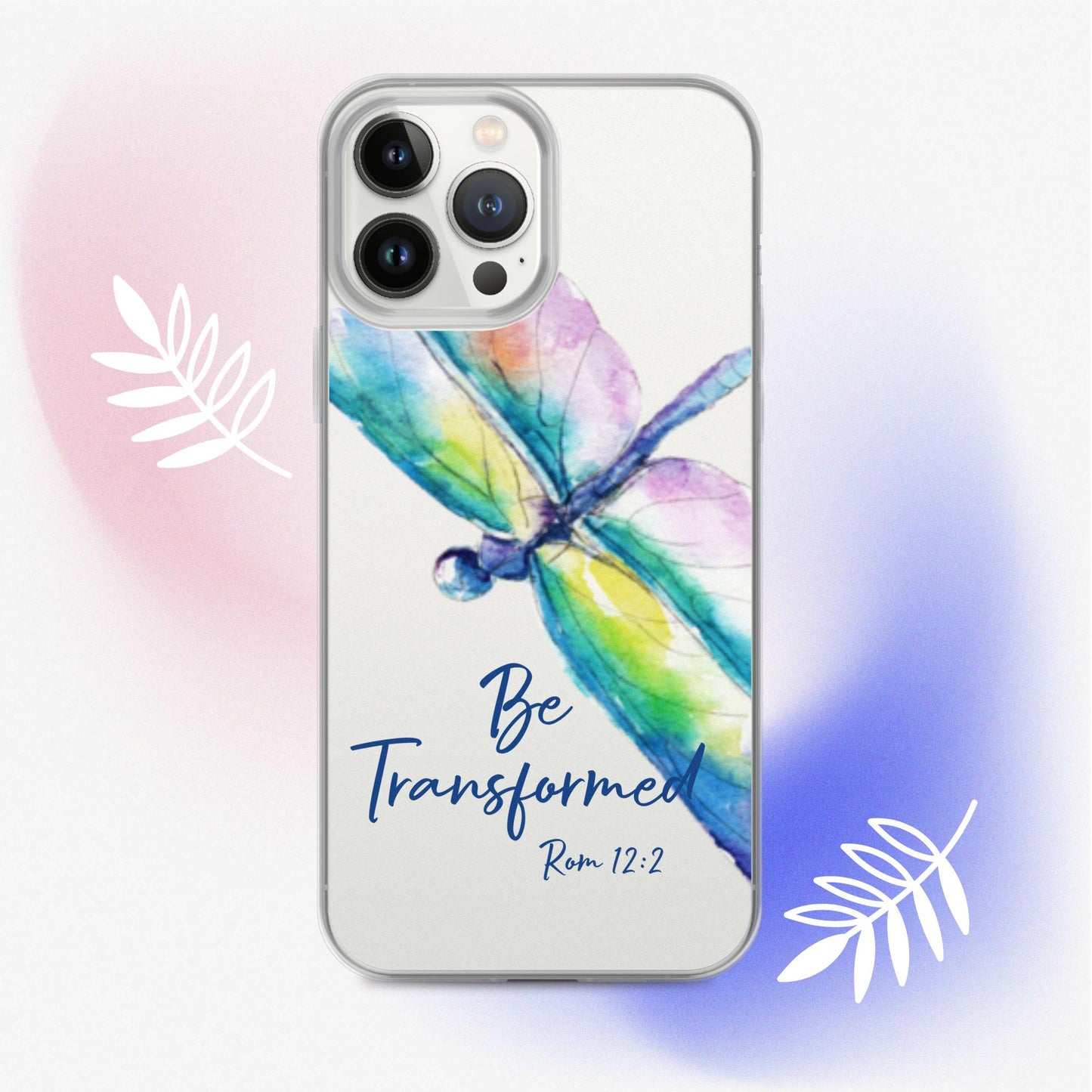 Be Transformed Colorful Dragonfly Rom 12:2 Clear Case for iPhone®