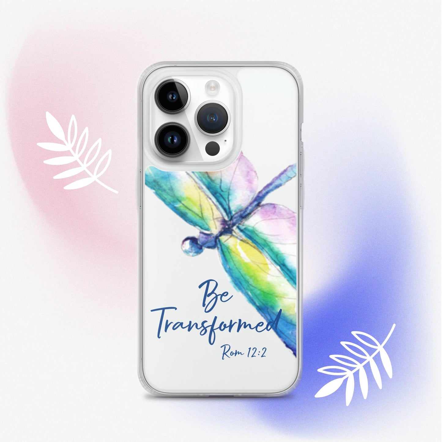 Be Transformed Colorful Dragonfly Rom 12:2 Clear Case for iPhone®