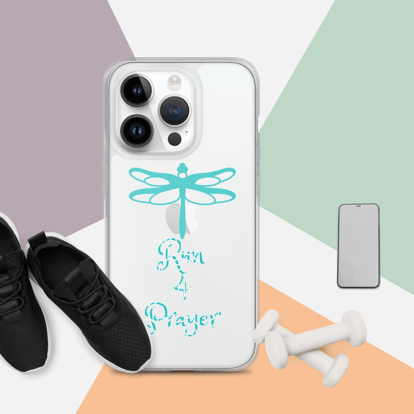 Run 4 Prayer Dragonfly Teal Clear Case for iPhone®