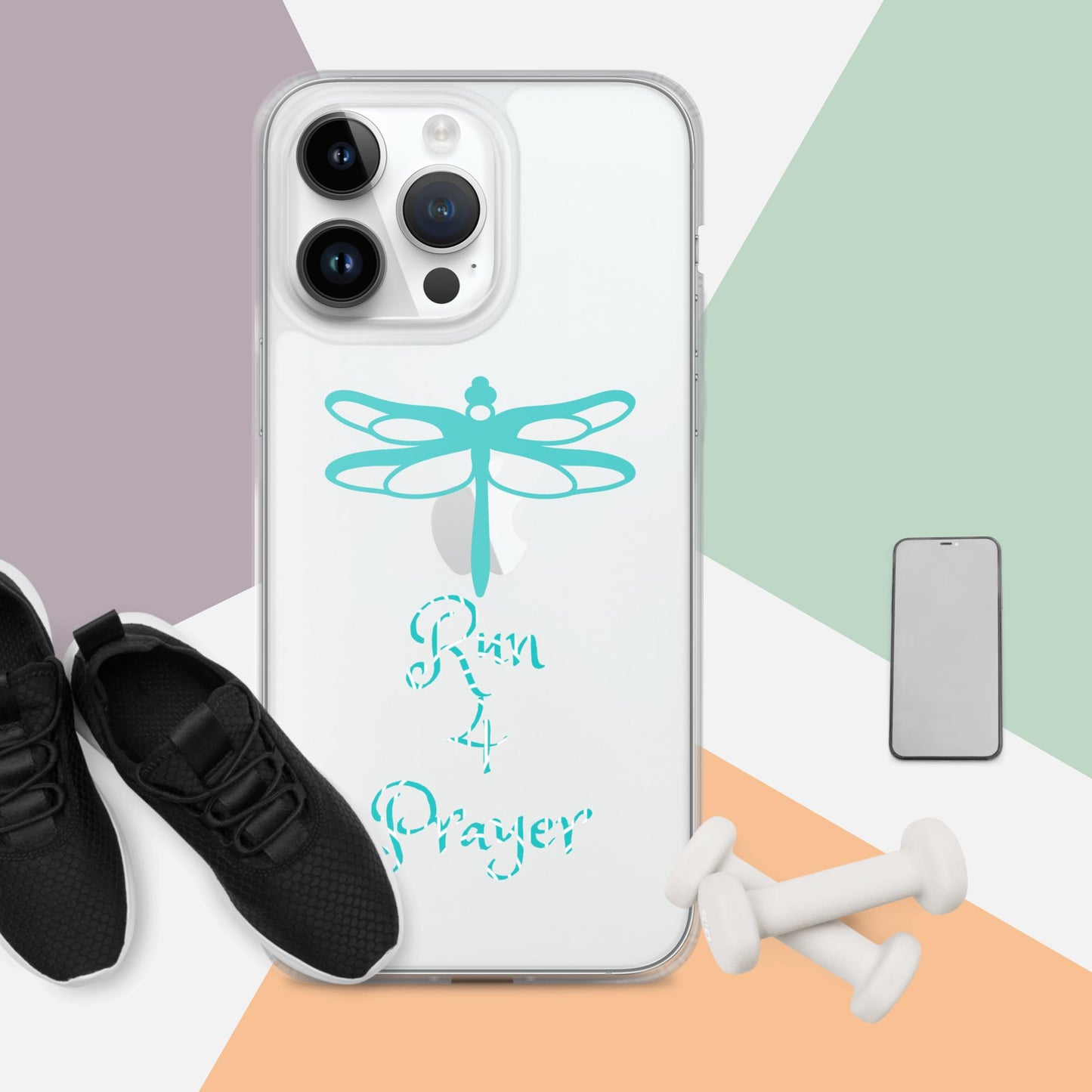 Run 4 Prayer Dragonfly Teal Clear Case for iPhone®