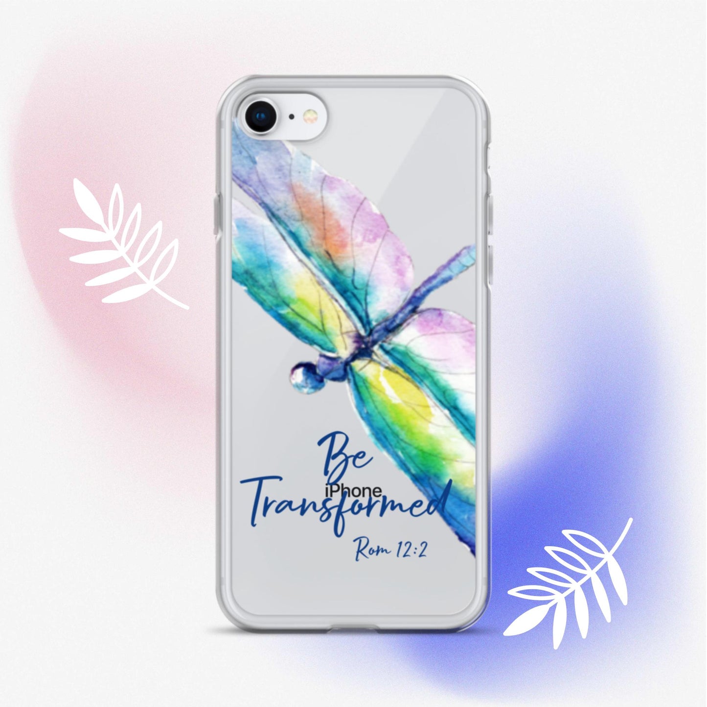 Be Transformed Colorful Dragonfly Rom 12:2 Clear Case for iPhone®