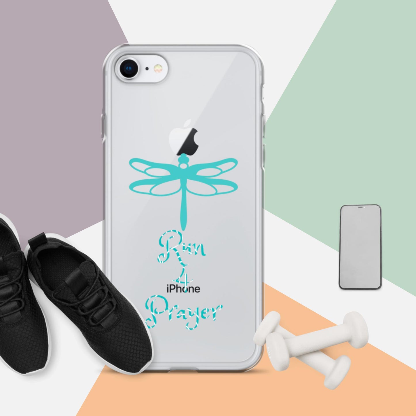 Run 4 Prayer Dragonfly Teal Clear Case for iPhone®