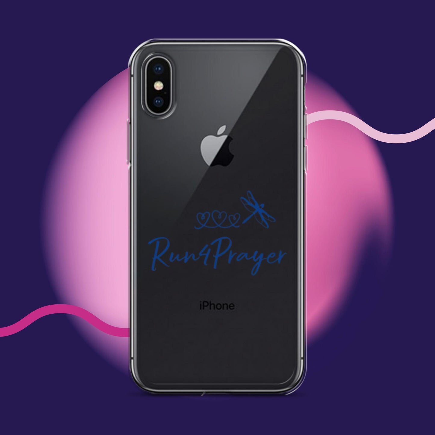 Run4Prayer Heart Path Dragonfly Clear Case for iPhone®