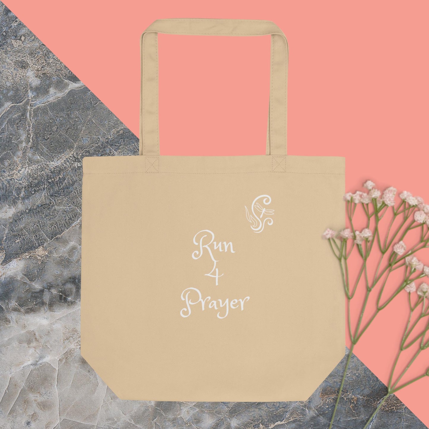Run 4 Prayer Scroll Dragonfly Eco Tote Bag