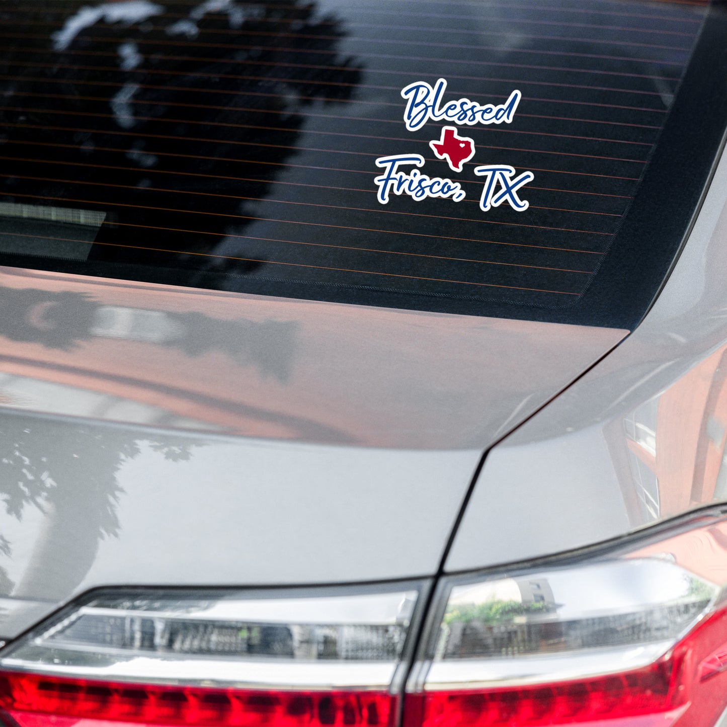 Blessed in Frisco, Tx Red /White Heart Bubble-free stickers