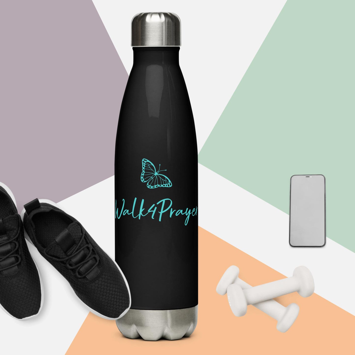 Walk4Prayer Butterfly Stainless steel water bottle