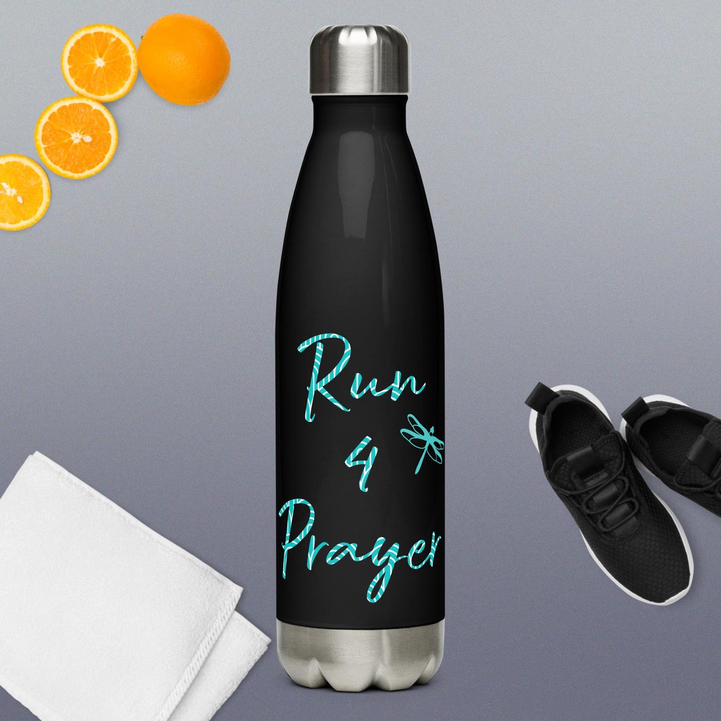 Run4Prayer Dragonfly Teal Stainless steel water bottle