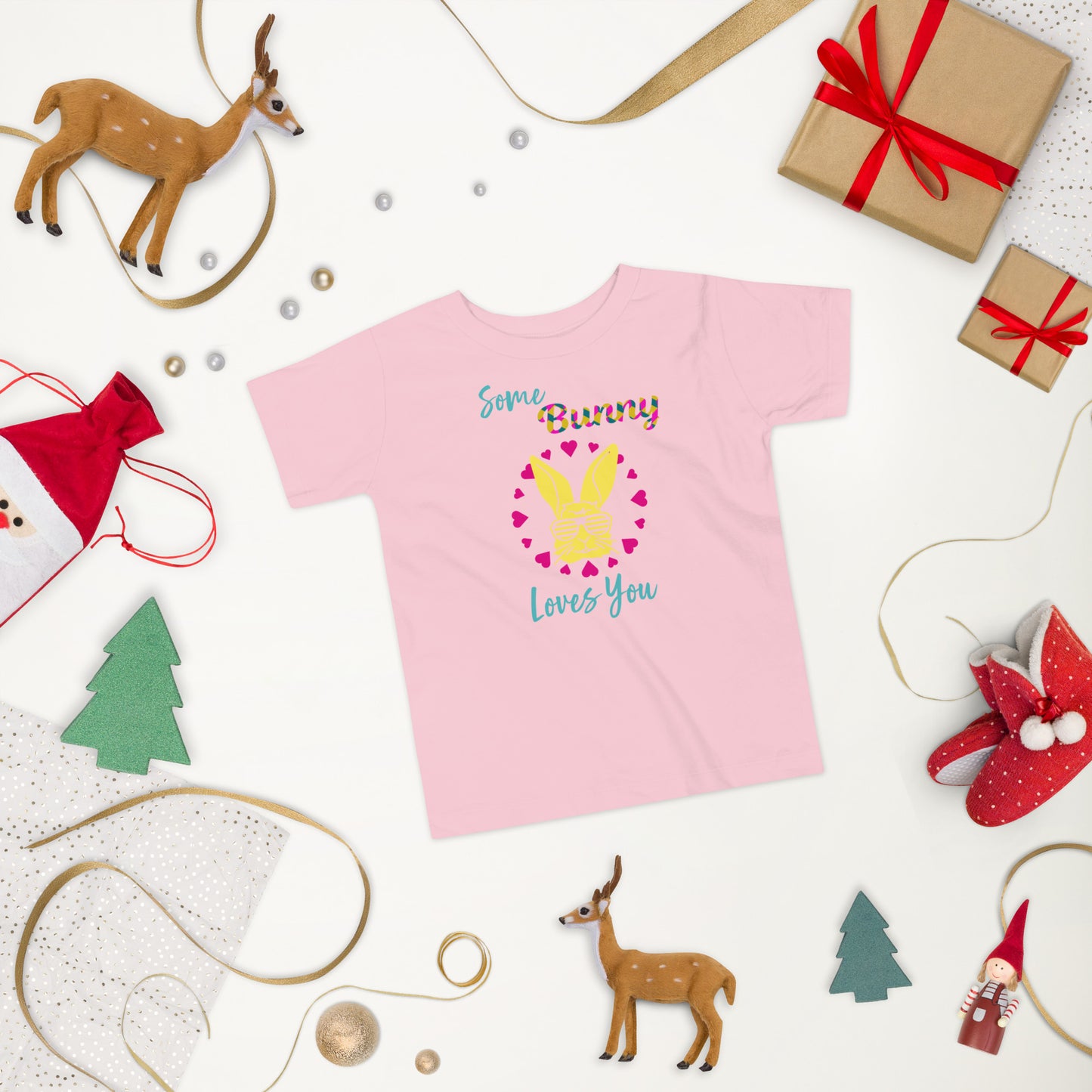 Some Bunny Loves You (Yellow) Toddler Short Sleeve Tee (2T-5T)