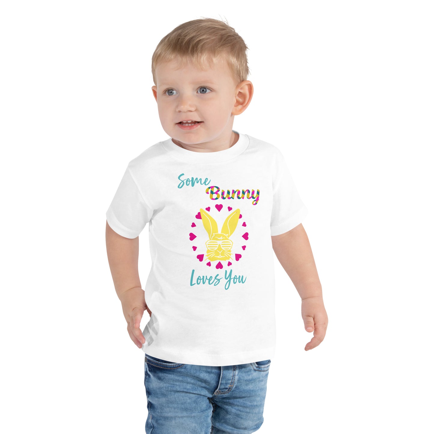Some Bunny Loves You (Yellow) Toddler Short Sleeve Tee (2T-5T)