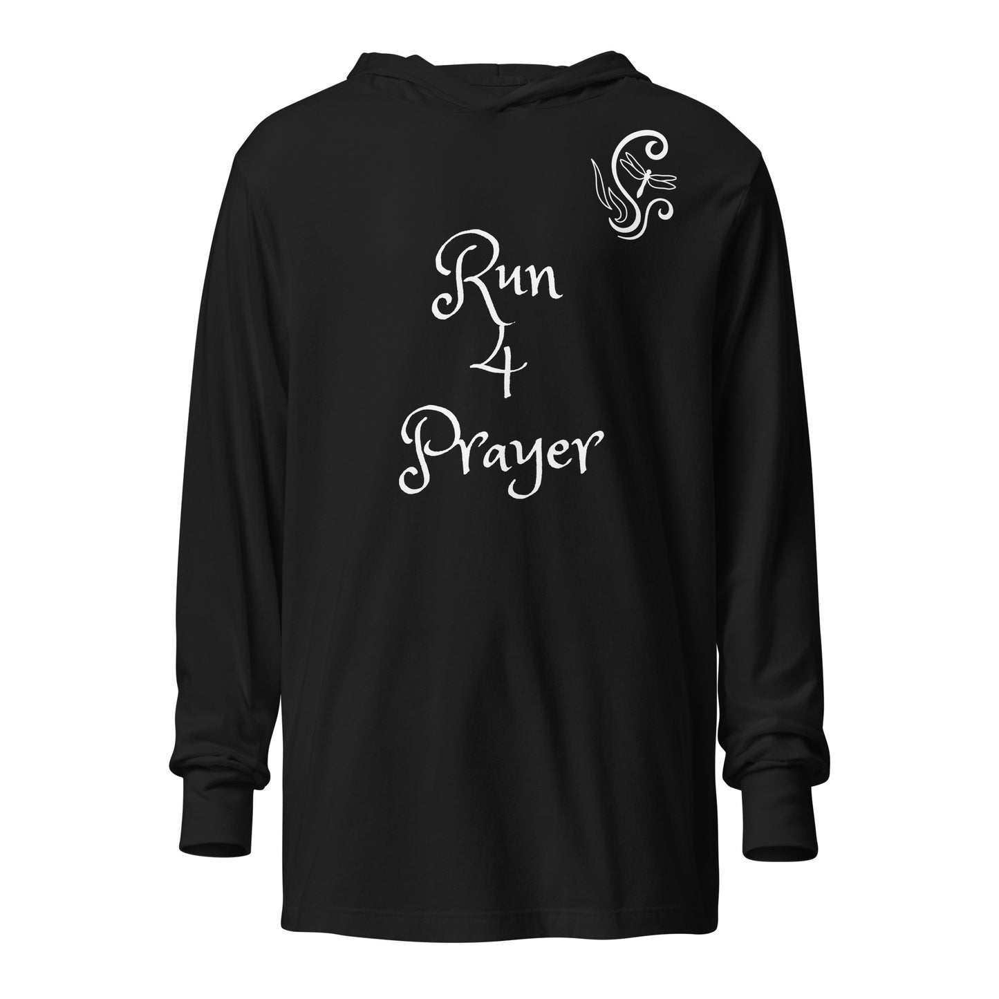 Run 4 Prayer Scroll Dragonfly Hooded long-sleeve tee