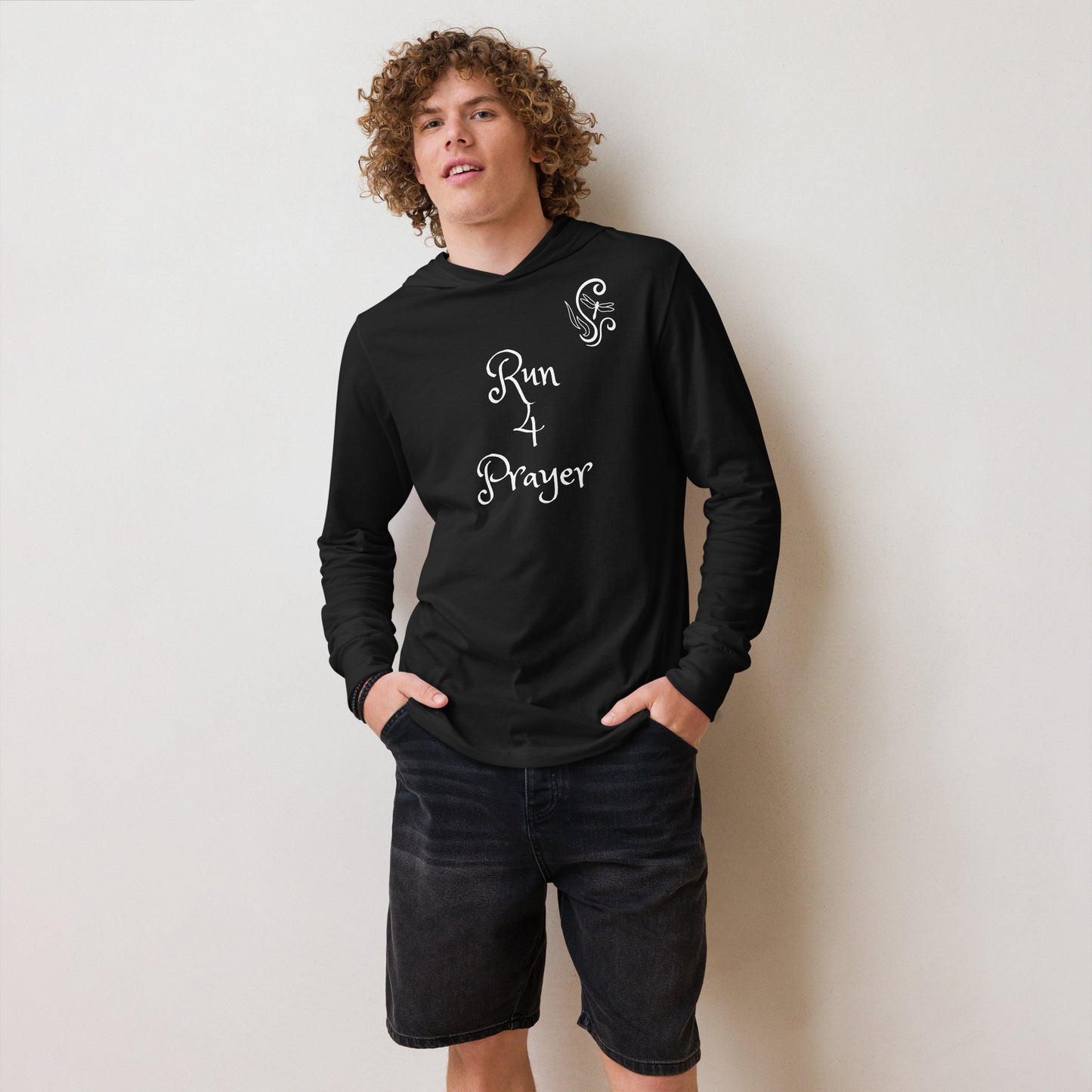 Run 4 Prayer Scroll Dragonfly Hooded long-sleeve tee